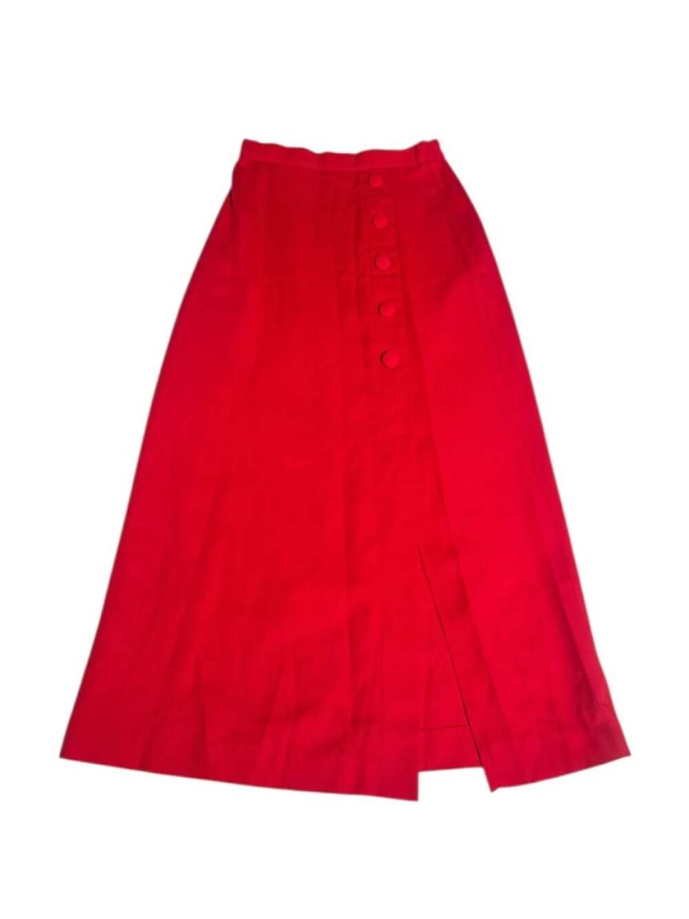 Vintage 70s Bobbie Brooks Red A-Line Maxi Midi Skirt Union Made USA Size 10